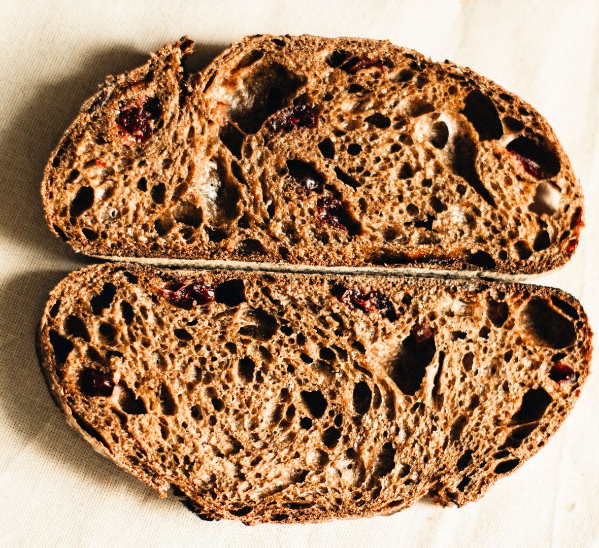 air pockets on bread with bubbles